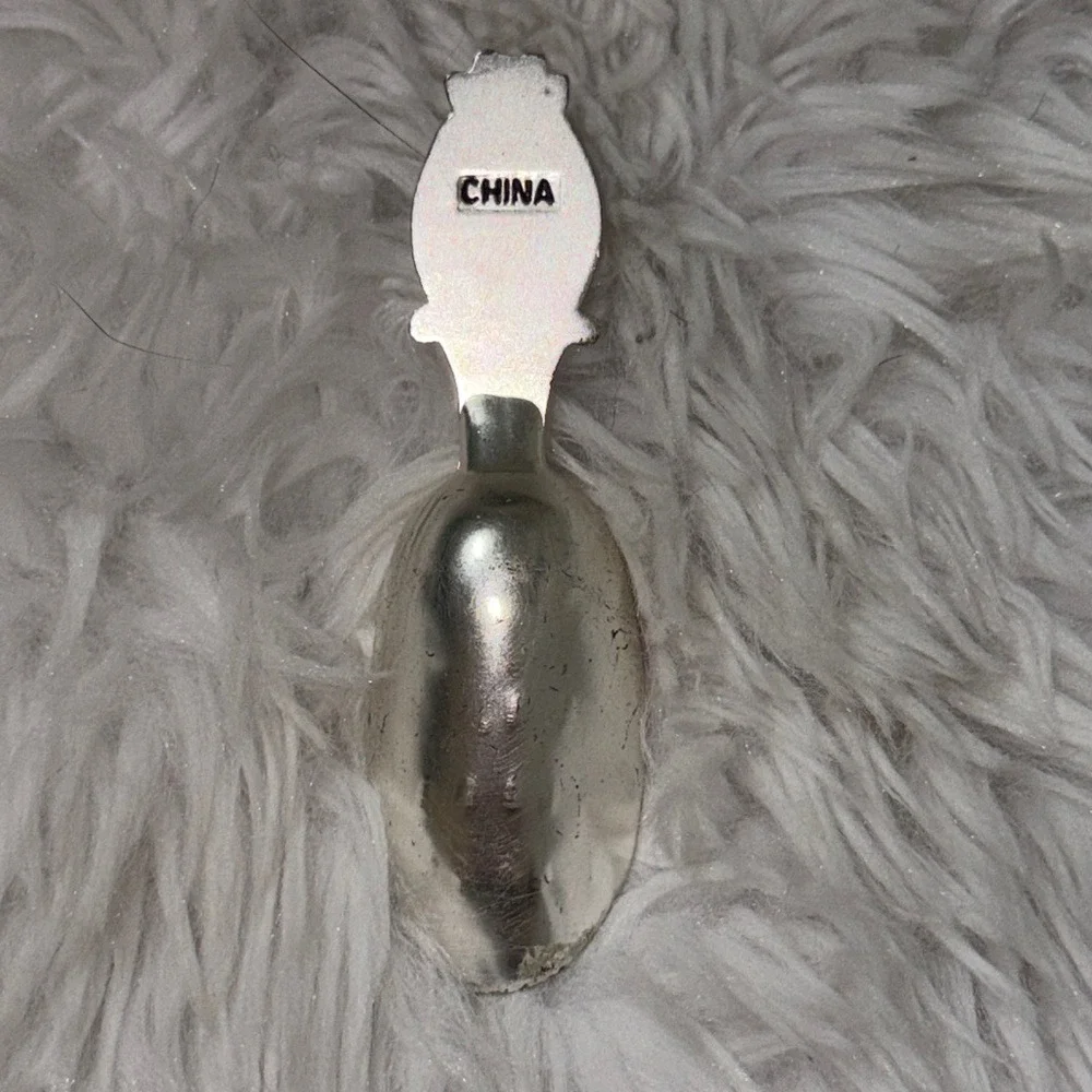Vintage Style Hand Stamped Sugar Scoop & Hummus Spreader Pun Serving Set Silver
